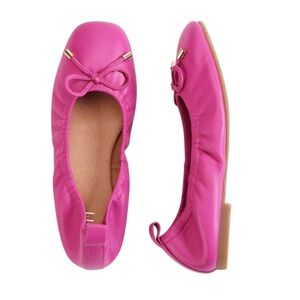J. Jill Pink and Tan Ballet Flats with Decorative Bow